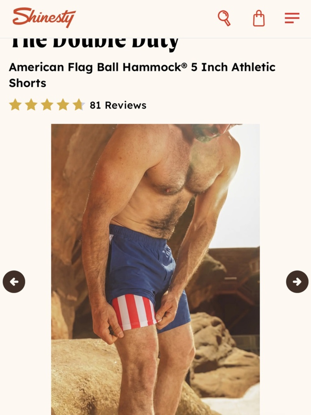 American Flag Athletic Shorts - Blue with Red & White Stripes